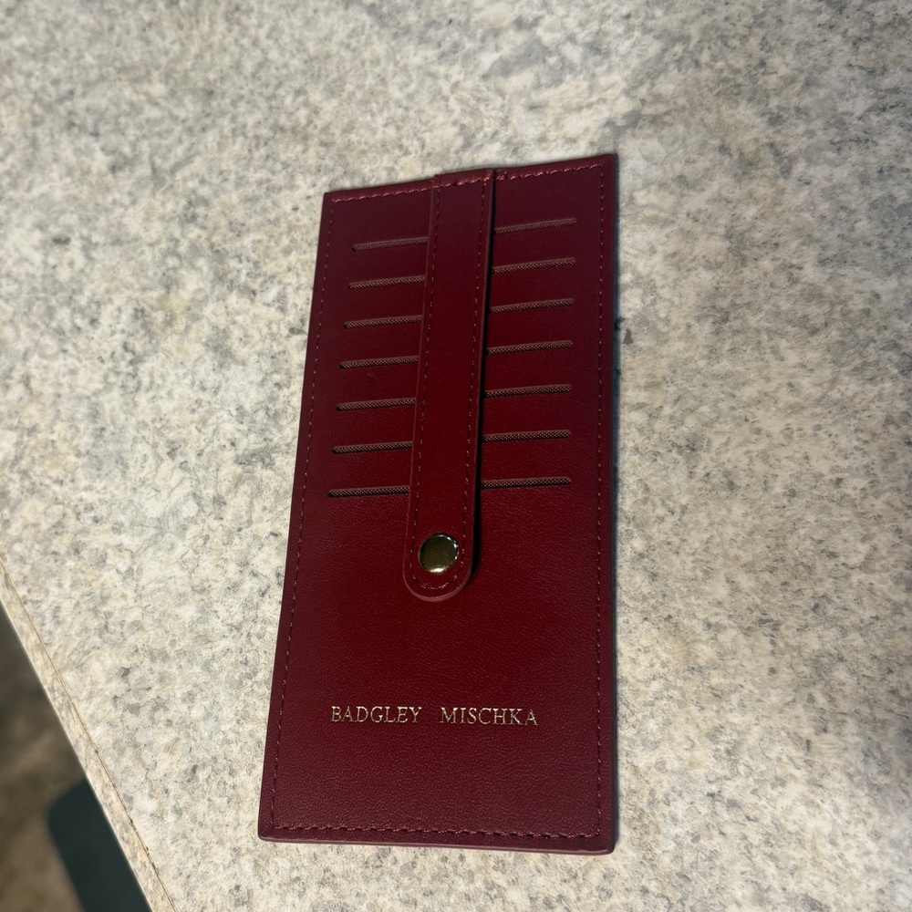 Badgley Mischka Deep Red Card Holder